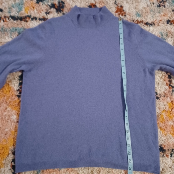 Double Cashmere Mock Neck Sweater • Charter Club • Purple • Size XL - Picture 4 of 10